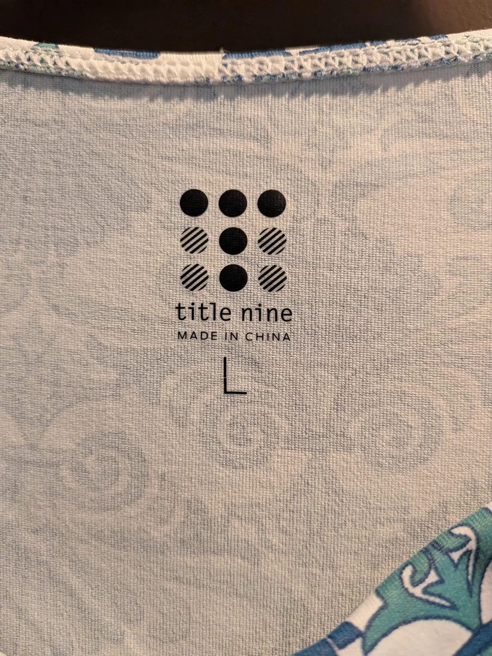 Title Nine Blue & White Printed Cowl-Neck Midi Dress - Picture 3 of 7
